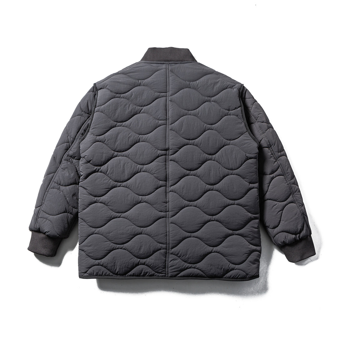 Herren Gestepptes Boxy‑Blouson mit Wellensteppung und Lederpaspel Drune