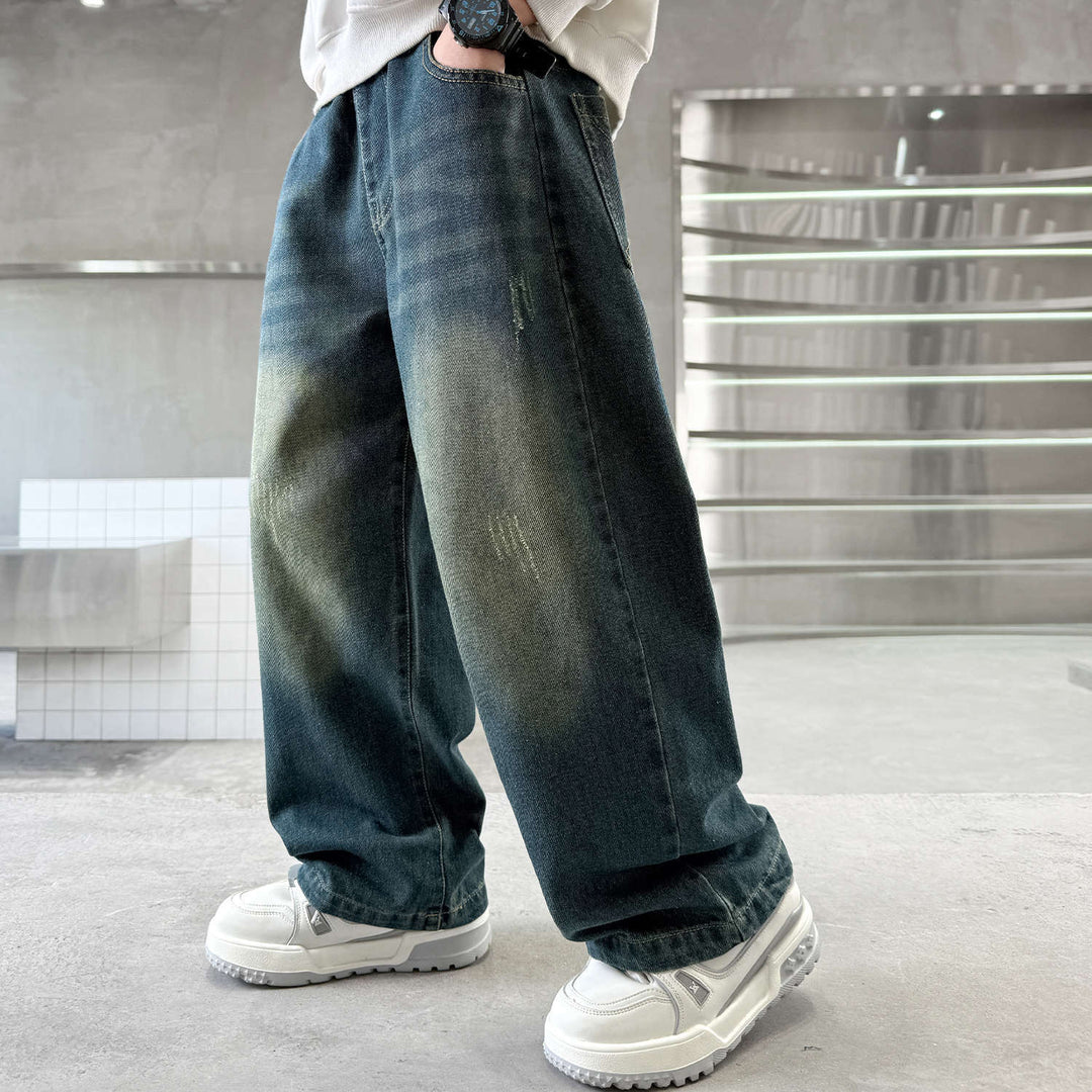 Unisex Weite Jeans mit hohen Taschen Drune