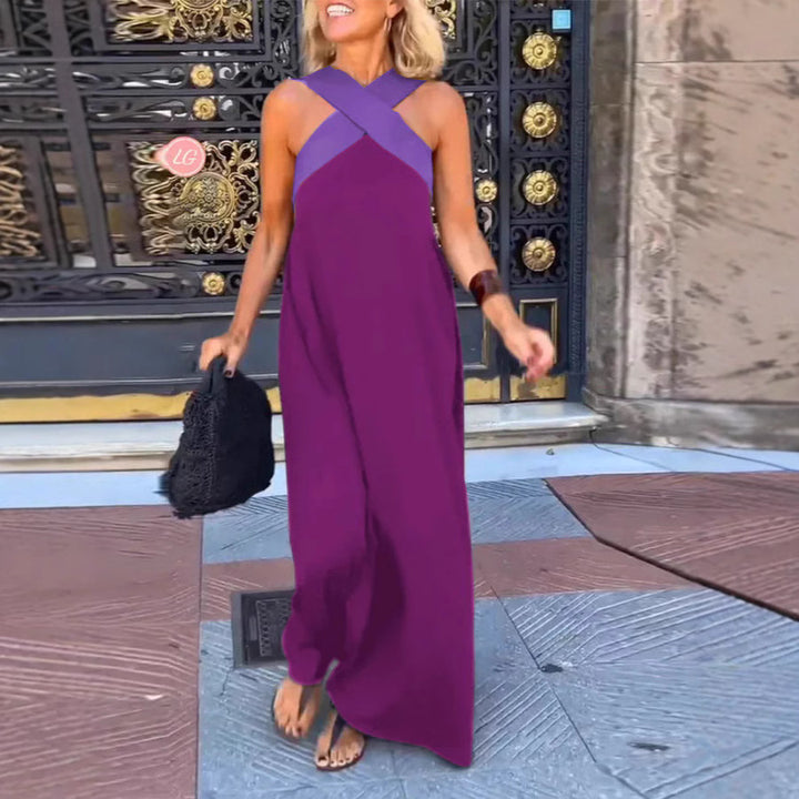 Damen Maxikleid mit modernem X-Trägerdesign Drune