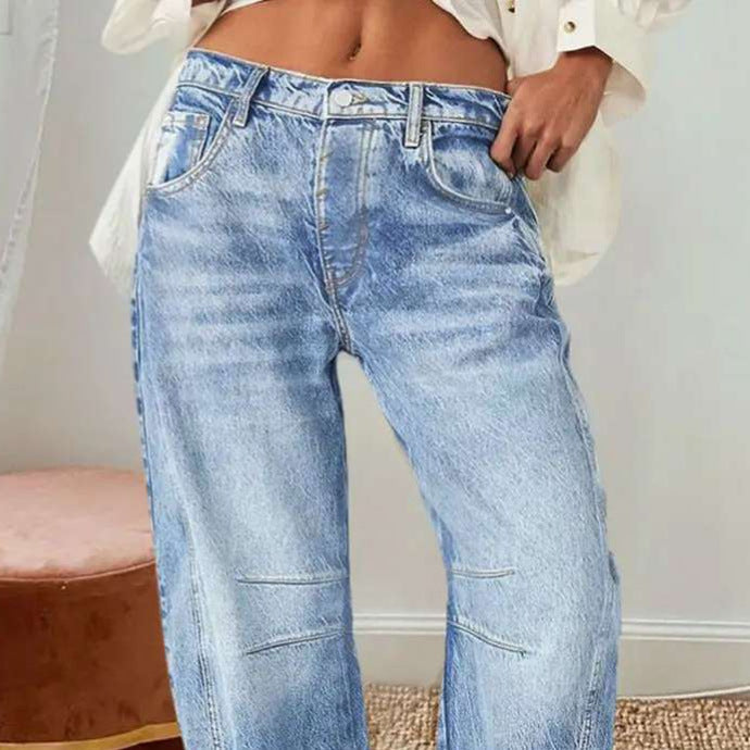 Damen Weite Jeans im lässigen Vintage-Stil mit hochwertigen Details Drune