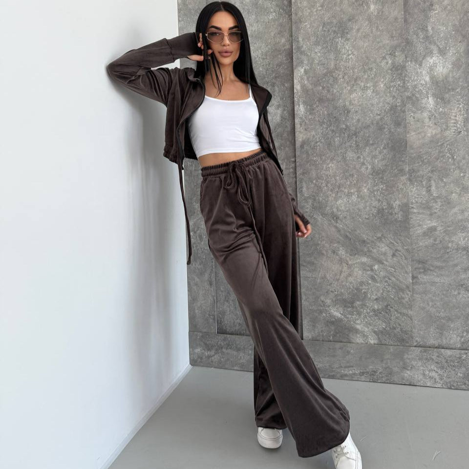 Damen entspannter Fleece-Loungewear-Anzug Drune