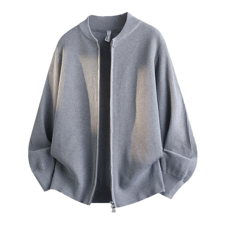 Damen Modische Sweatjacke mit Reißverschluss und Stehkragen Drune