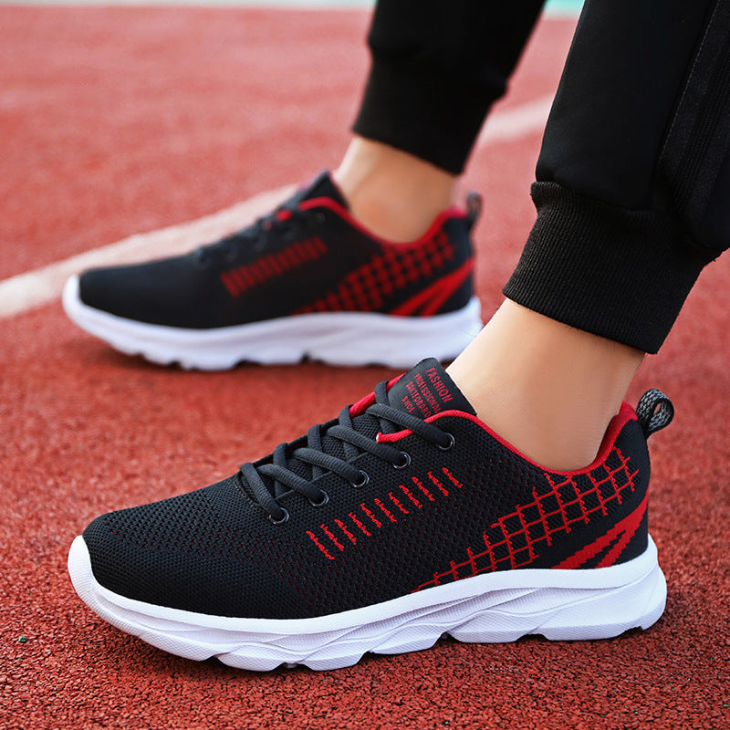 Unisex leichte Strick‑Trainingssneaker mit stabilisierender Fersenlasche und griffiger Wellenlaufsohle Drune