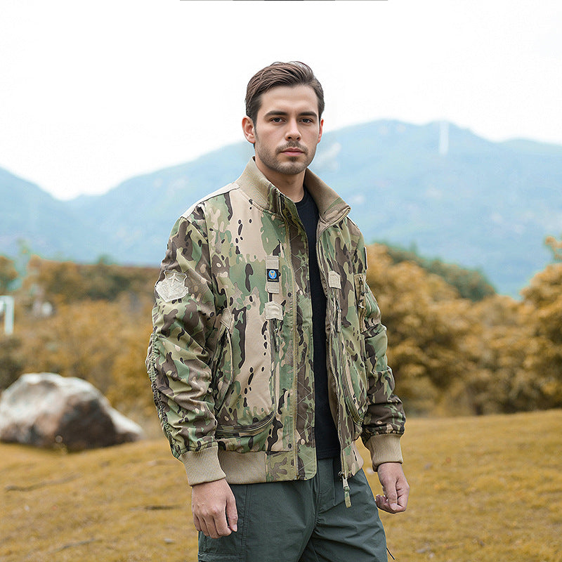 Herren  robuste Bomberjacke mit winddichtem Nylon, utility-Taschen und elastischen Bündchen Drune
