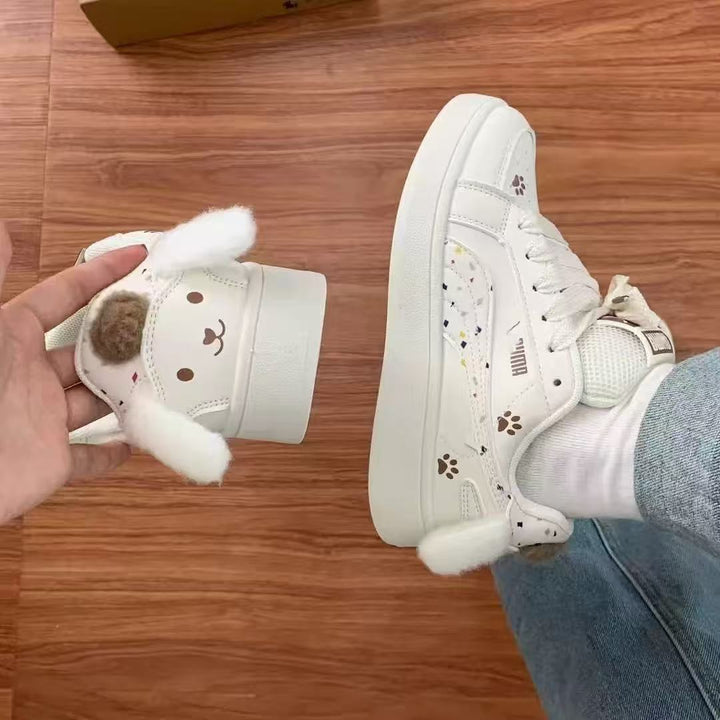 Damen Sneakers mit süßem Tierdesign und flauschigen Details Drune