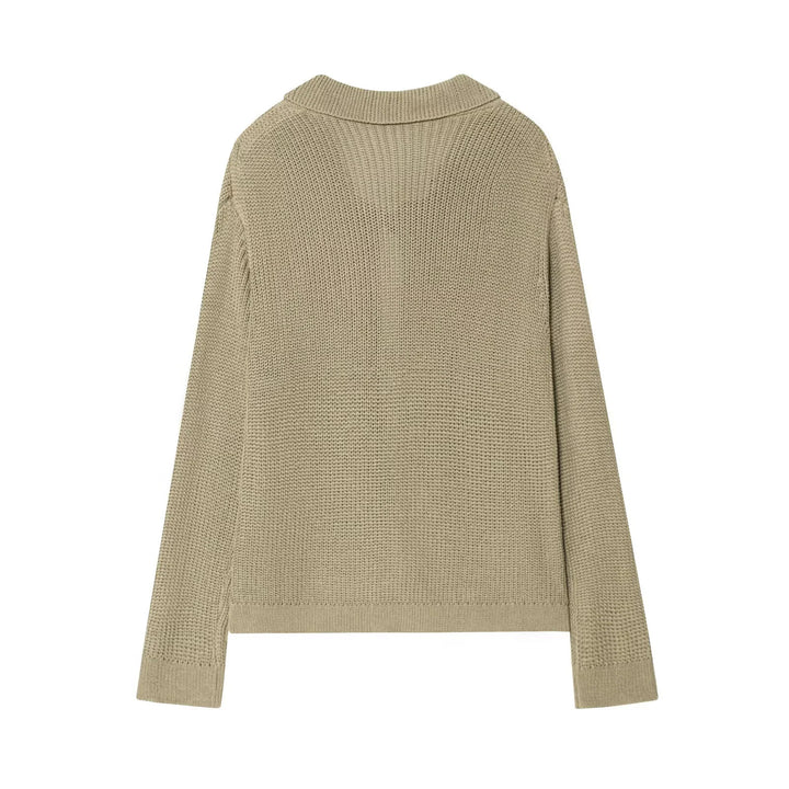 Damen geschnittene Strickjacke mit eleganten Knöpfen und strukturierter Oberfläche Drune