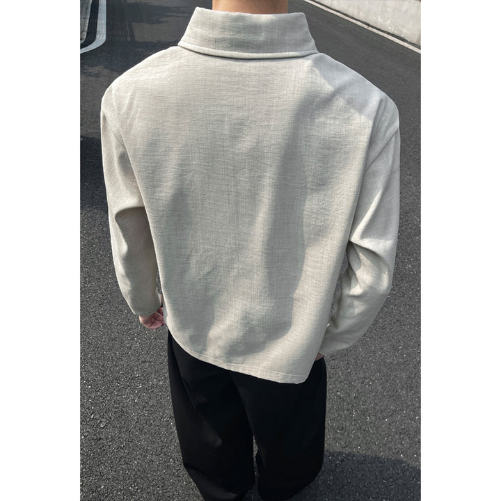 Herren Lässiger Polo-Pullover mit Stehkragen Drune