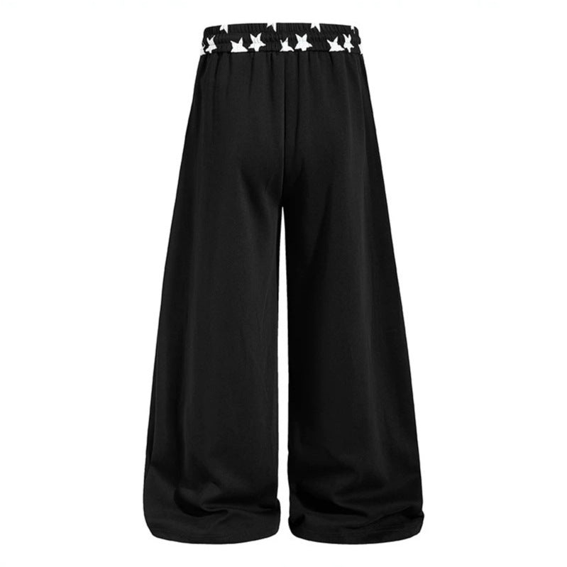 Damen Extraweite Palazzo-Sweathose mit Komfortbund, Kordelzug und Sternapplikation Drune