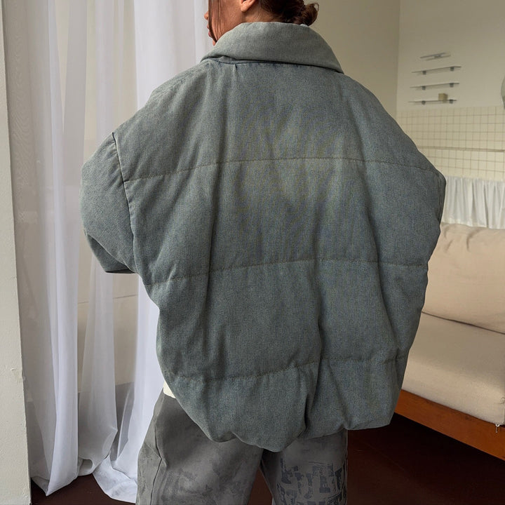 Damen Oversized Steppjacke mit hohem Kragen Drune