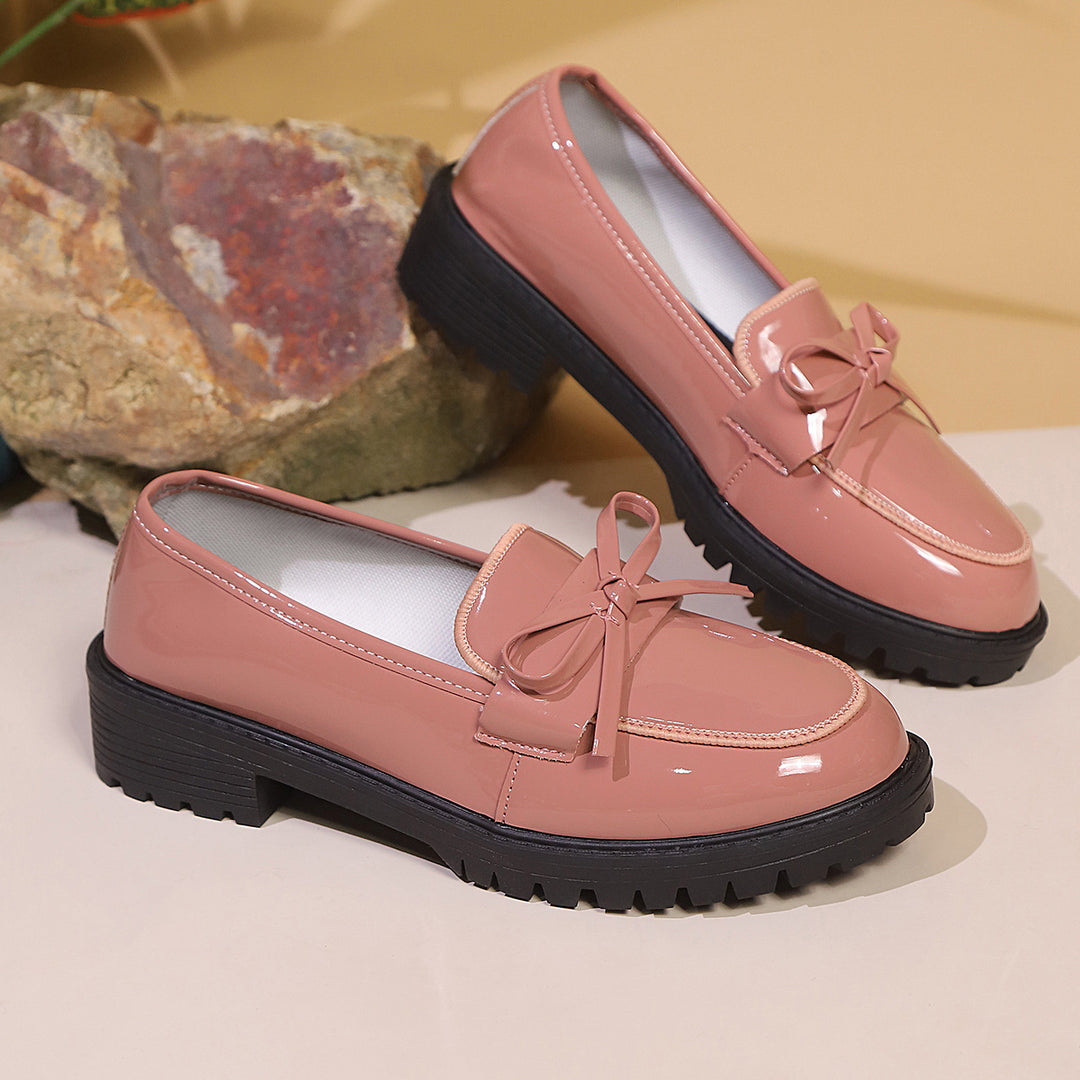 Damen Elegante Lacklederschuhe mit dekorativem Riemchen und rutschfester Sohle Drune