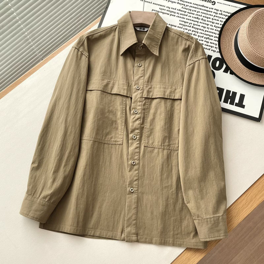 Damen Lässiges Overshirt mit praktischen Brusttaschen Drune
