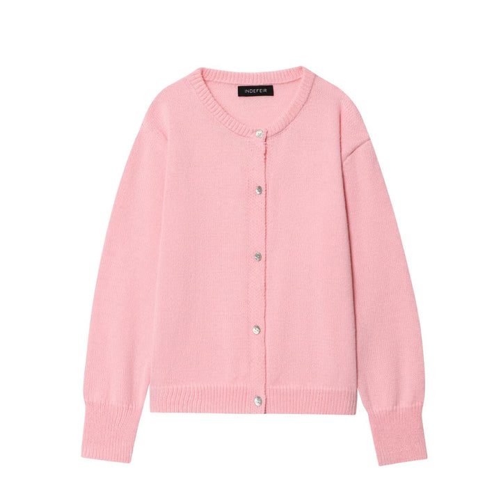 Damen elegante Strickjacke mit Knopfdetails Drune