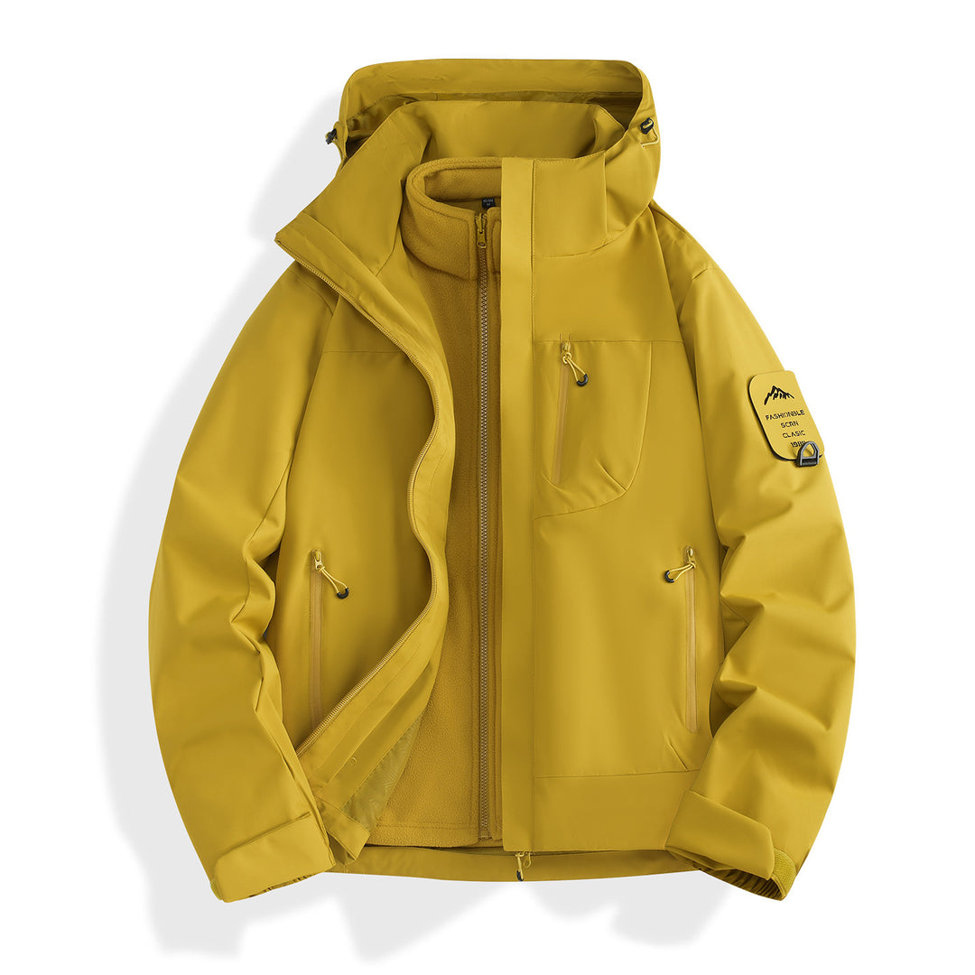 Damen zweilagige Softshell-Parka mit herausnehmbarem Fleecefutter und wasserdichten Reißverschlüssen Drune
