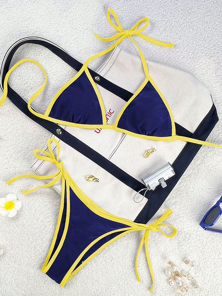 Damen Triangel-Bikini mit verspielten Schleifen Drune