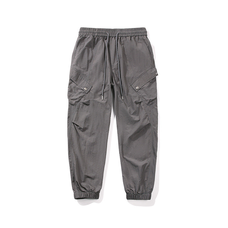Herren utilitarische Cargo-Joggerhose mit Tunnelzugbund, Mehrfachtaschen und elastischem Knöchelabschluss Drune