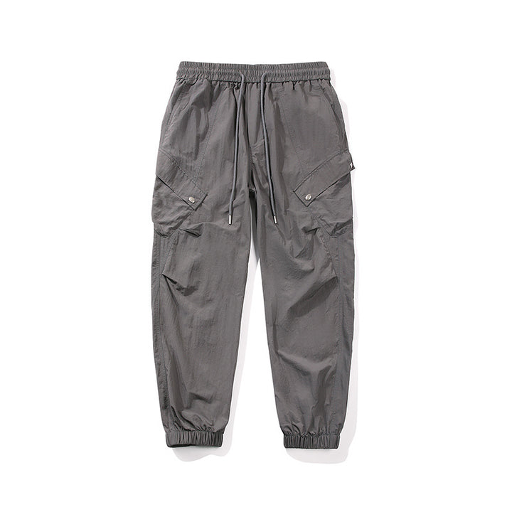 Herren utilitarische Cargo-Joggerhose mit Tunnelzugbund, Mehrfachtaschen und elastischem Knöchelabschluss Drune