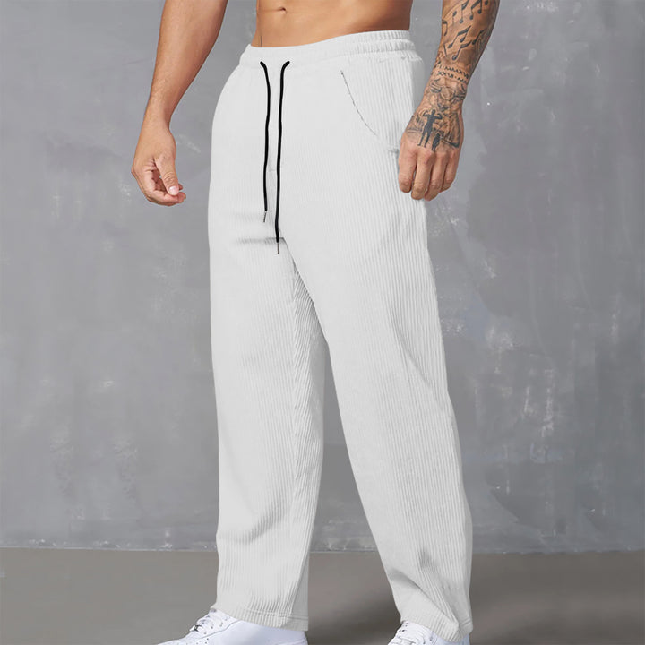 Herren lässige und atmungsaktive Freizeithose mit elastischem Bund Drune