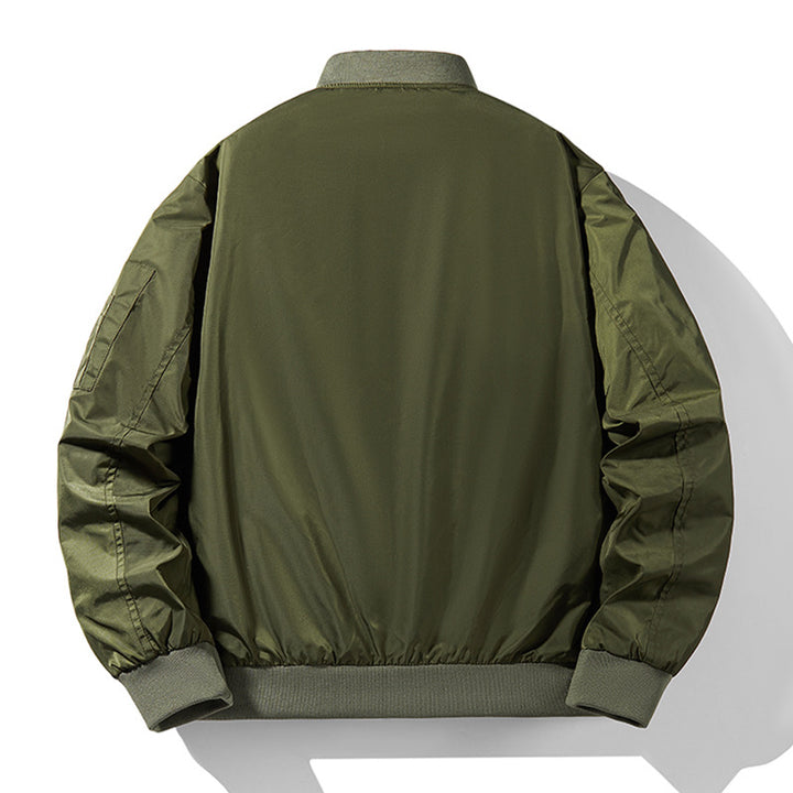 Herren Modische Bomberjacke mit hohem Kragen und praktischen Taschen Drune