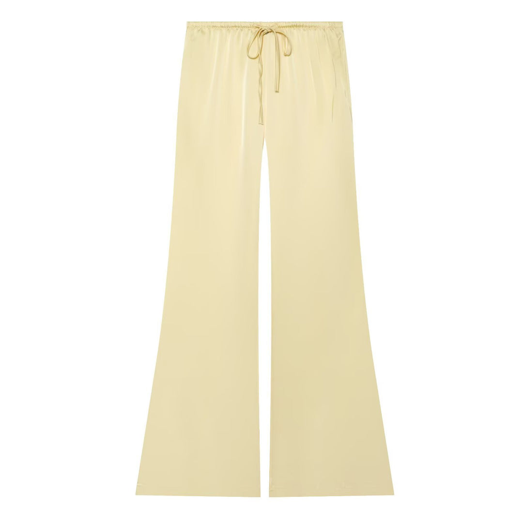 Damen Weite Satin-Hose mit elastischem Tunnelzugbund und Polka-Dot-Muster Drune