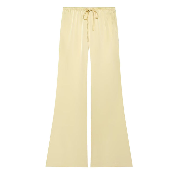 Damen Weite Satin-Hose mit elastischem Tunnelzugbund und Polka-Dot-Muster Drune