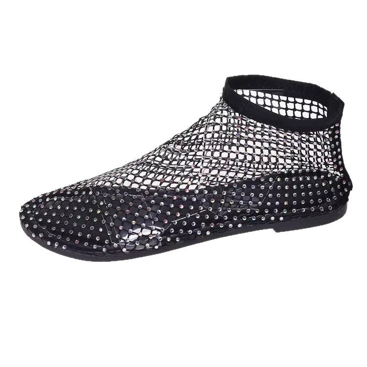 Damen transparente Ballerinas aus Netzmaterial Drune