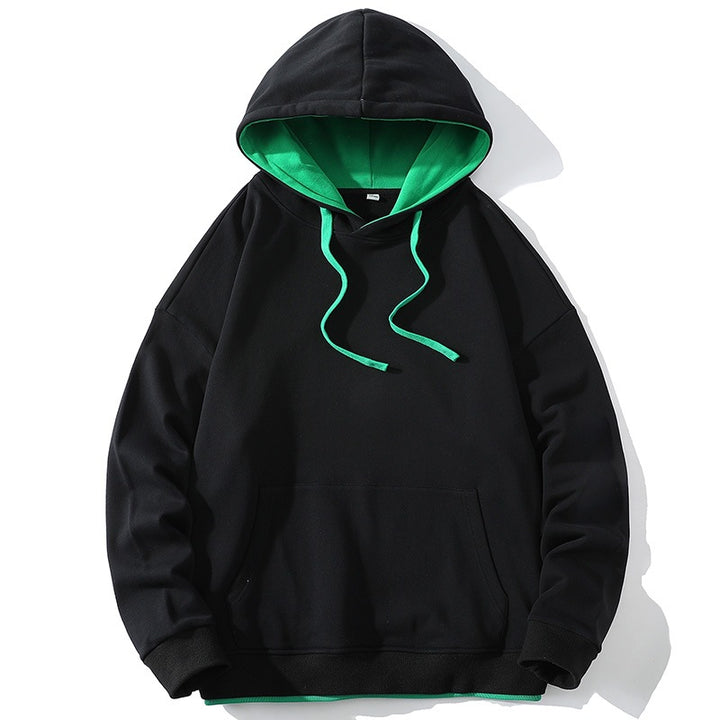 Unisex Oversize‑Kapuzensweatshirt mit Kontrastfutter, Kängurutasche & Tropfenärmeln Drune