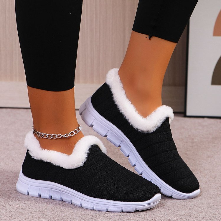 Damen Fleecegefütterte Strick-Slipper-Sneaker mit flexibler EVA-Sohle Drune