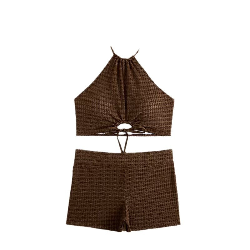 Damen Bustier-Bikini-Set mit stilvollem Cut-Out-Detail und hohem Bund Drune