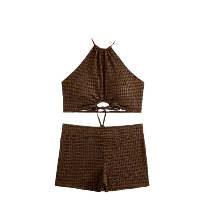 Damen Bustier-Bikini-Set mit stilvollem Cut-Out-Detail und hohem Bund Drune