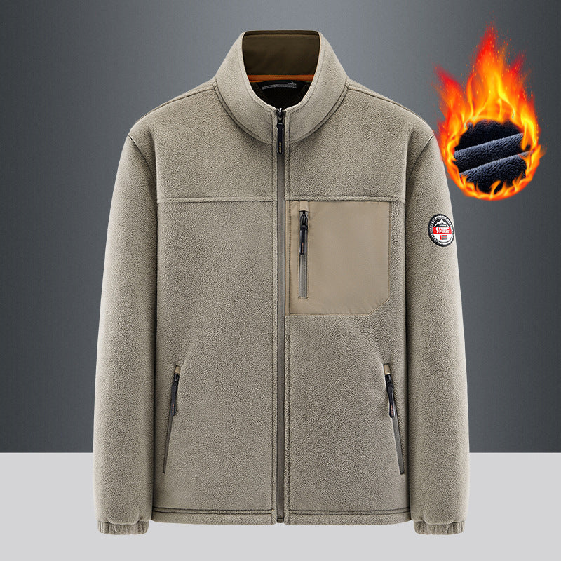 Herren Wärmende Fleecejacke mit hohem Kragen Drune