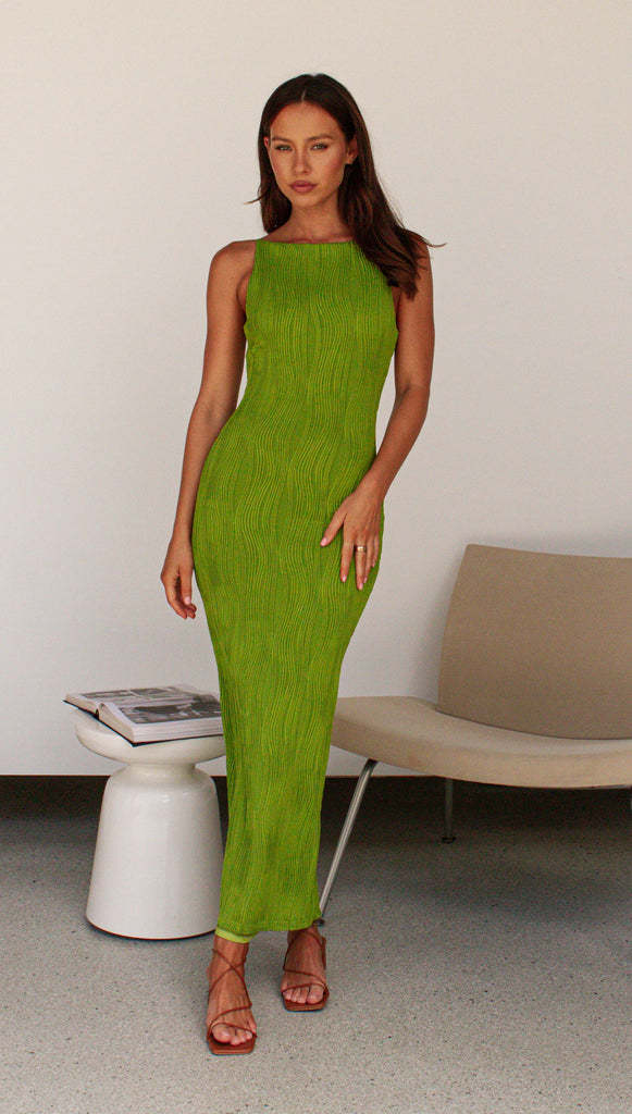 Damen Bodycon Maxikleid im modernen Streifen-Design Drune