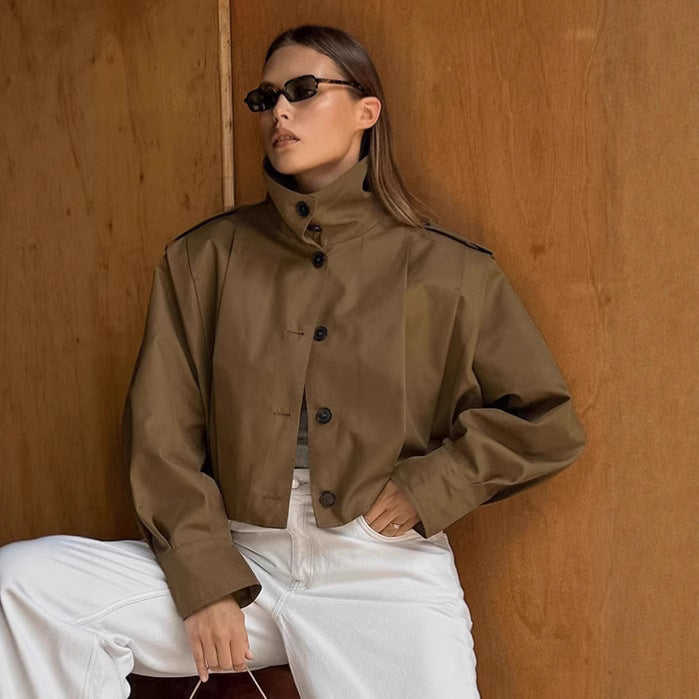 Damen Oversized Utility-Jacke mit strukturiertem Design und praktischen Taschen Drune