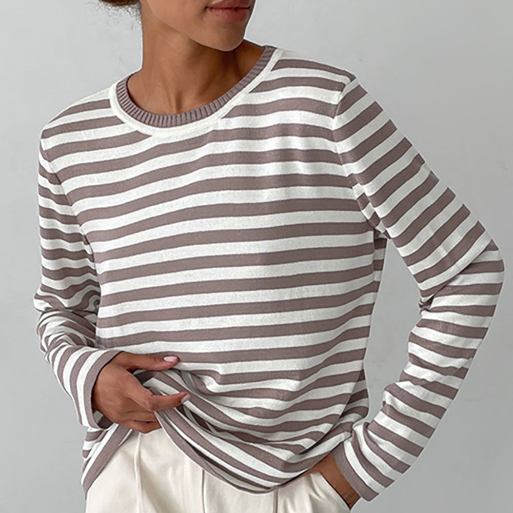 Damen Langarmshirt mit geringelten Muster Drune