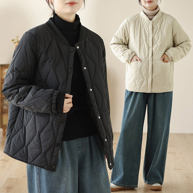 Damen nan leichte wattierte Übergangsjacke mit oversized Schnitt, elastischen Ärmelbündchen und verdeckter Druckknopfleiste Drune