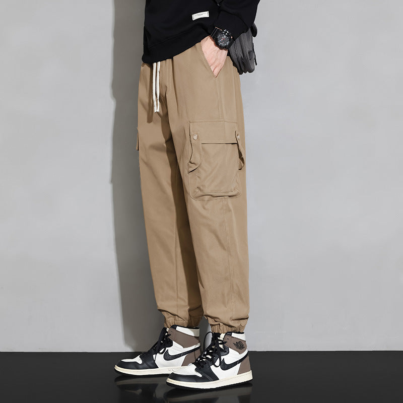 Herren Cargo‑Jogginghose mit Multifach‑Taschen, Kordelzug und elastischem Beinabschluss Drune