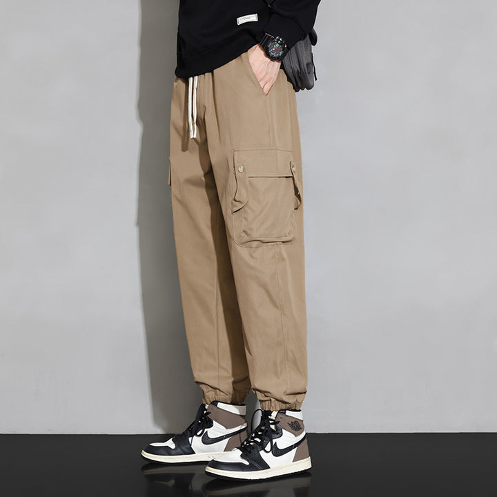 Herren Cargo‑Jogginghose mit Multifach‑Taschen, Kordelzug und elastischem Beinabschluss Drune