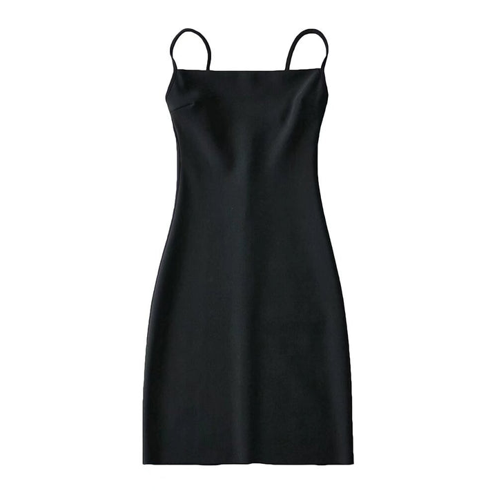 Damen elegantes Spaghettiträger-Kleid Drune