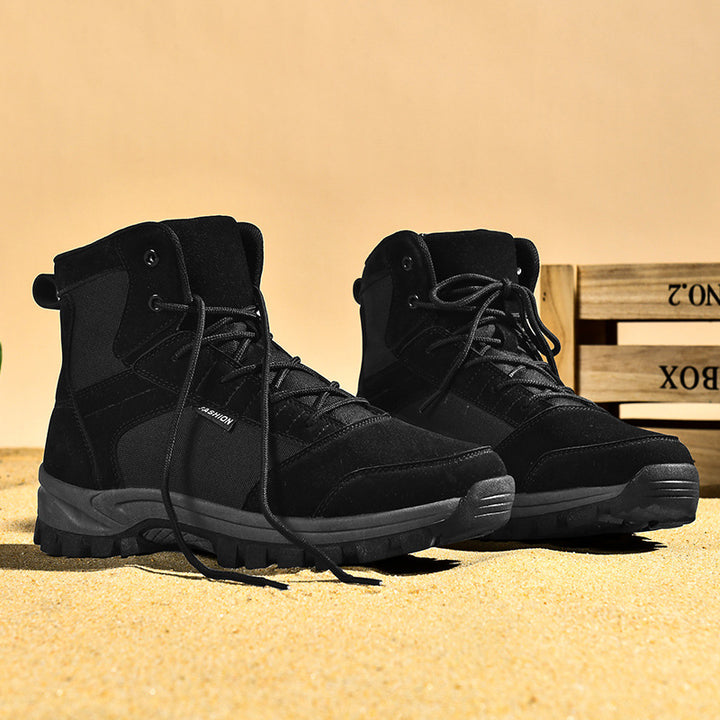 Damen Modische knöchelhohe Einsatz‑Stiefelette im Tactical‑Look mit griffiger Leichtprofilsohle Drune