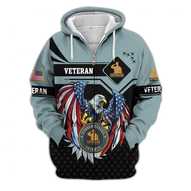Herren Kapuzensweater mit amerikanischem Veteranenmotiv Drune