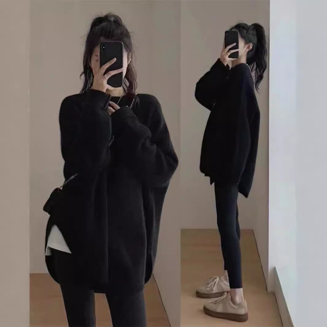 Damen Kuscheliger Oversized Pullover aus weichem Strickmaterial mit lässigem Schnitt Drune
