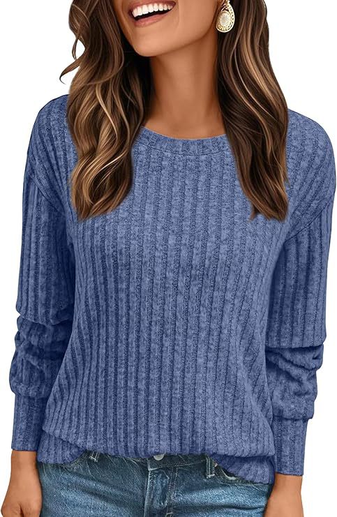 Damen Strukturiertes Rippstrick-Sweatshirt mit Chenille-Optik und lockerer Passform Drune