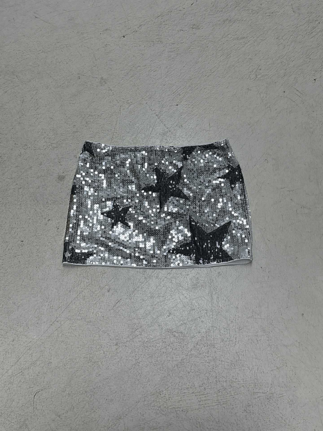 Damen Minirock aus funkelndem Pailletten mit Sternenmotiv Drune