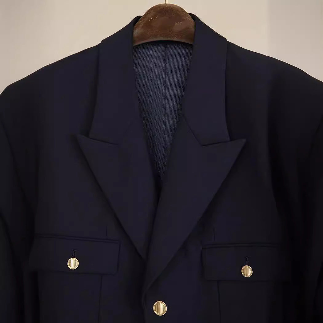 Damen Eleganter Doppelreiher Blazer Drune