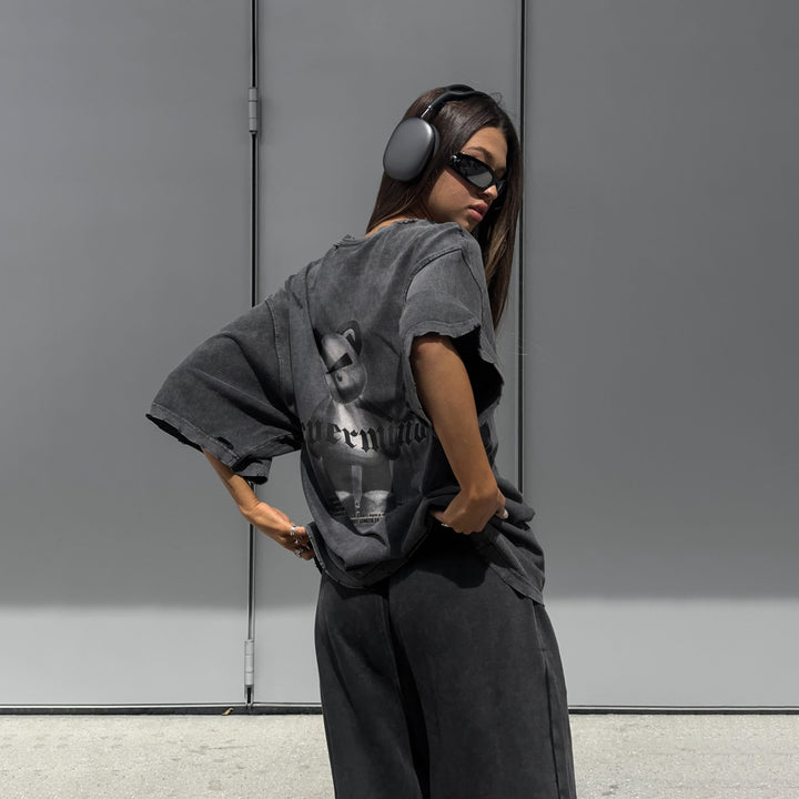 Damen Oversized T-Shirt mit kreativen Grafiken und lässigem Schnitt Drune