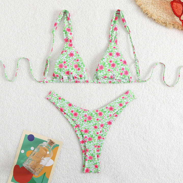 Damen Blumenmuster Bikini Set Drune