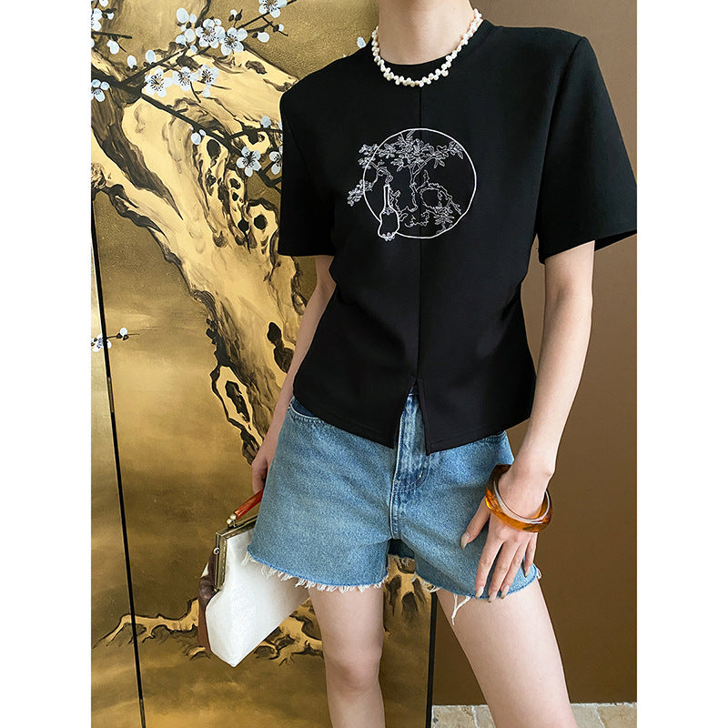 Damen lässige Jeansshorts im Vintage-Stil mit hohem Bund und fransigem Saum Drune