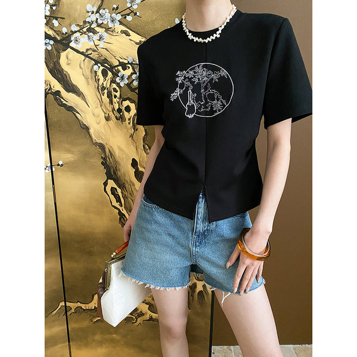 Damen lässige Jeansshorts im Vintage-Stil mit hohem Bund und fransigem Saum Drune