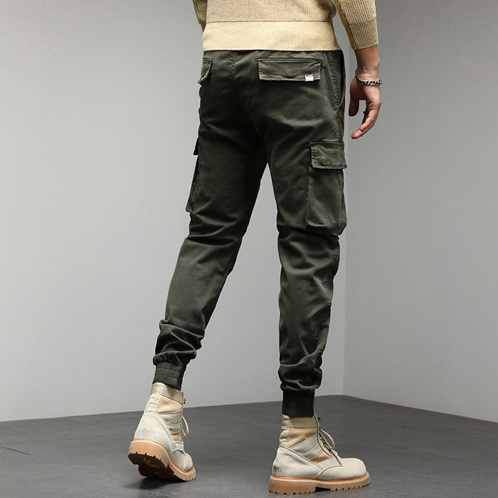 Herren Robuste Cargo-Jogginghose im Utility-Style mit Tunnelzugbund, aufgesetzten Klappentaschen und Kniepaneelen Drune