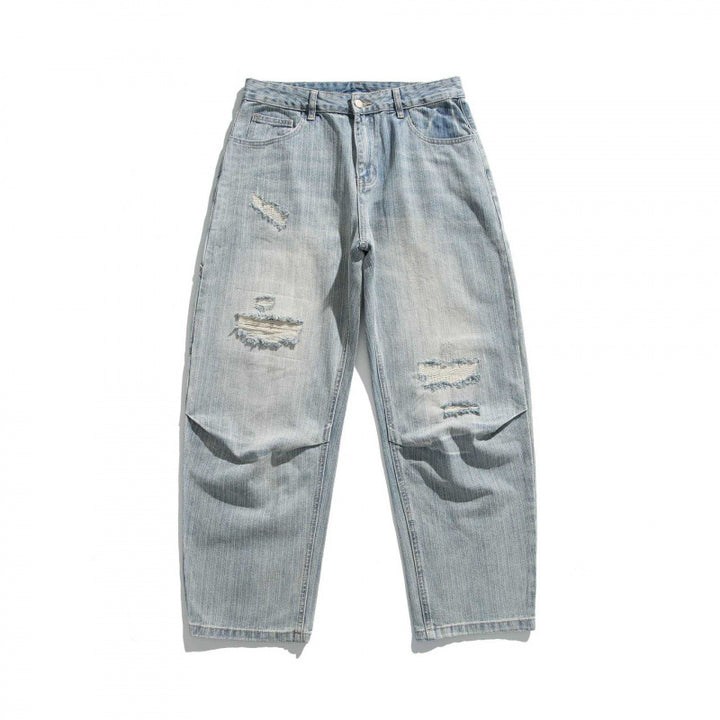 Unisex Weite Vintage-Jeans mit Distressed-Details und geradem Bein Drune