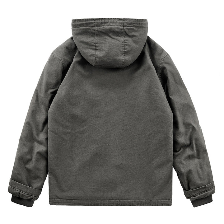Herren Lässige Kapuzenjacke mit Teddyfutter Drune